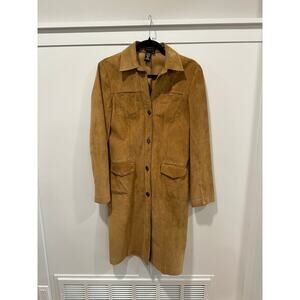 BCBG MaxAzria Vintage On Trend Leather Coat Size S